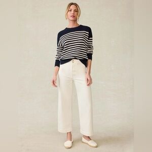 🆕 NWT! Faherty Miramar Linen Crew Sweater